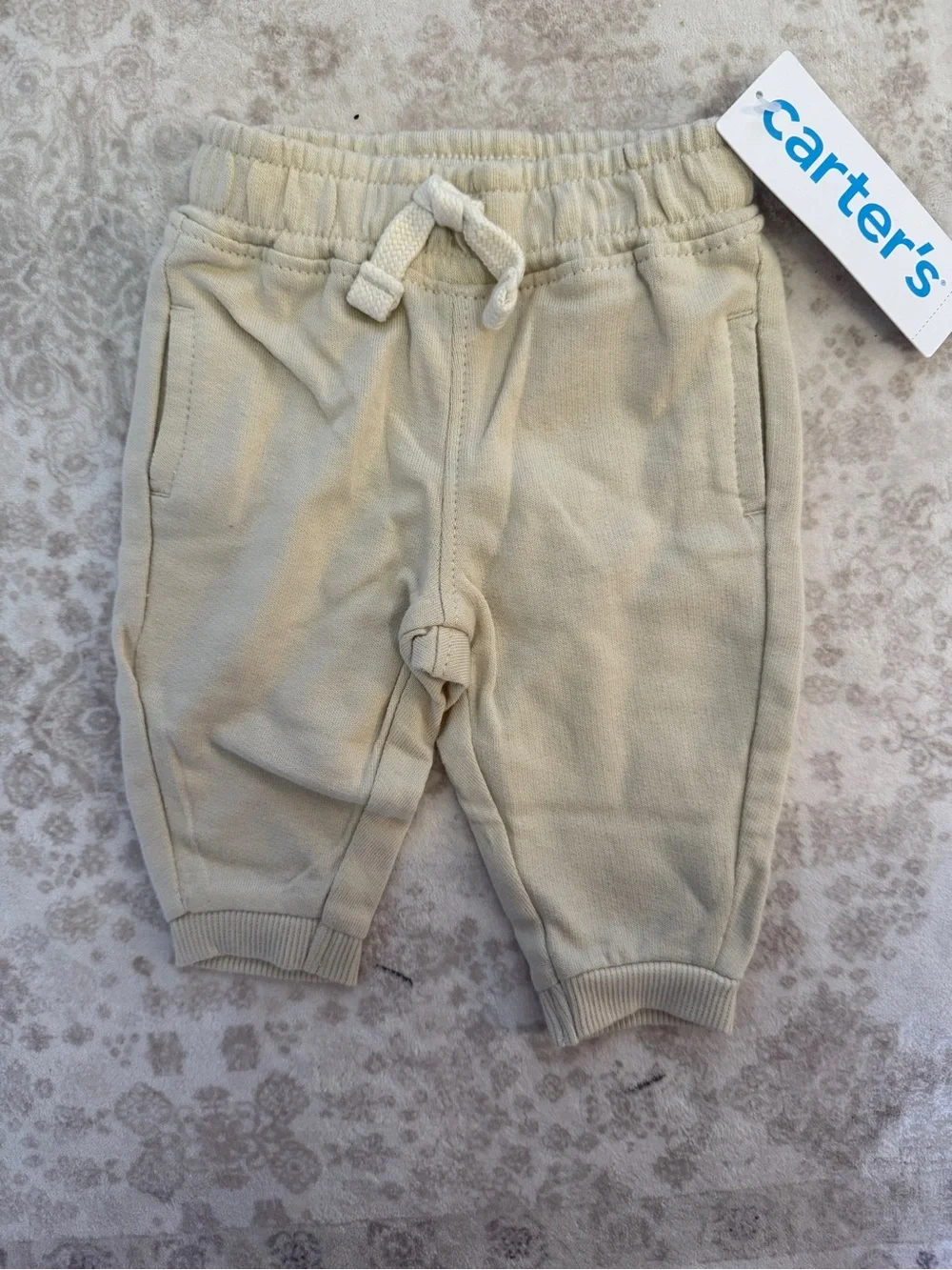 NWT BUNDLE Carters 3 Baby Jogger Pants Trio - Blue, Cream, Pink